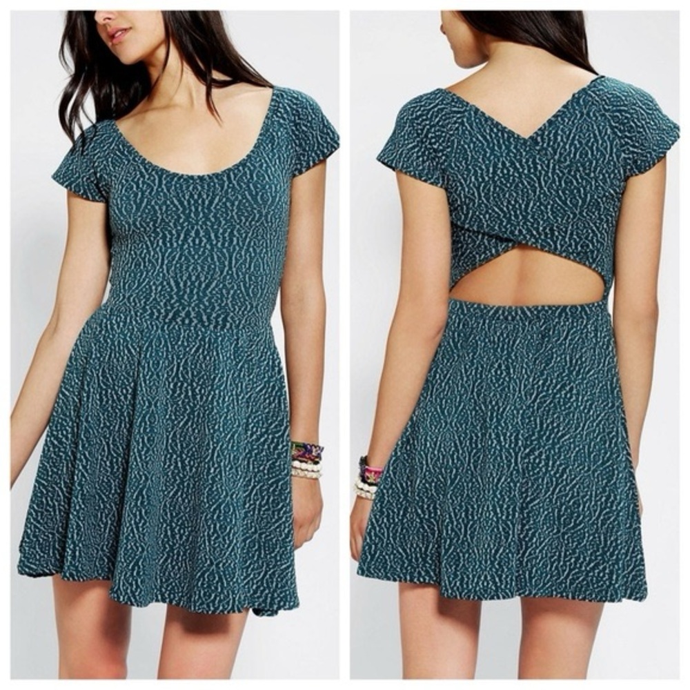 NEW Sparkle & Fade Textured Mini Dress - Black & White, Cross Back